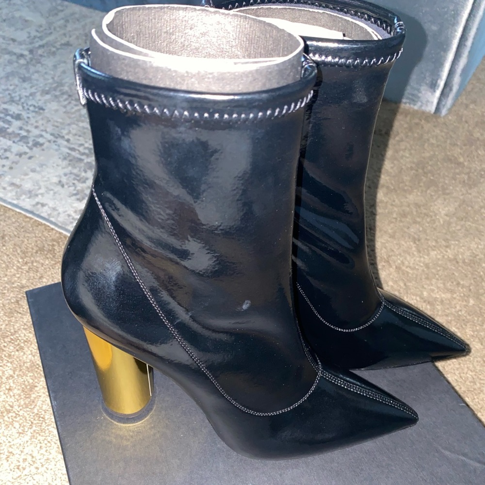 Giuseppe Zanotti Black and Gold Heeled Boots
